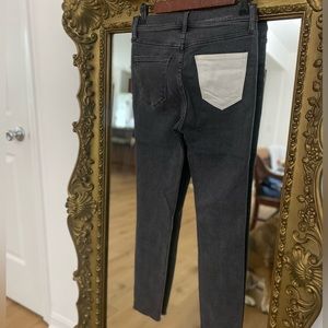 Current Elliott High Waisted Multi Raw Unfinished Hem Straight Skinny